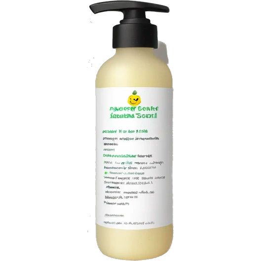 bottle of scalp scrub with label emoji