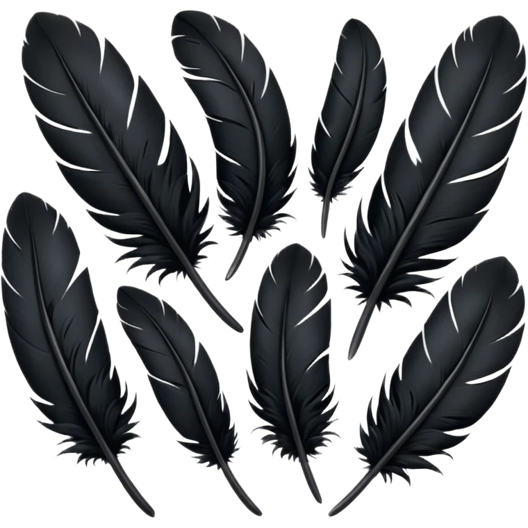 bundle of black feathers emoji