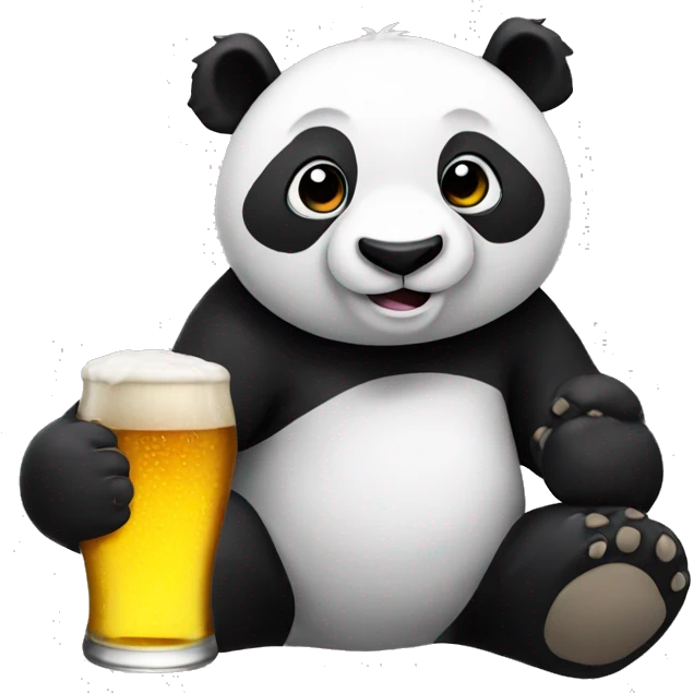 Panda with a beer emoji