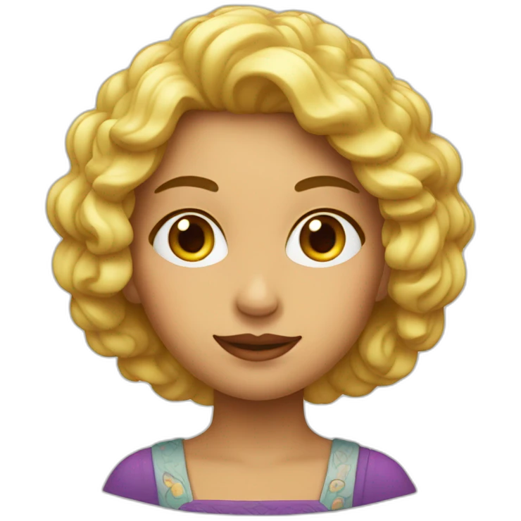 Mujer con manzana y ojos locos. emoji