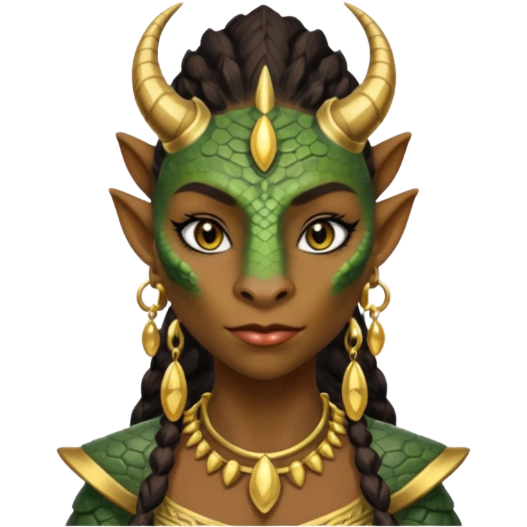 ESO female Argonian with lashes and earrings emoji