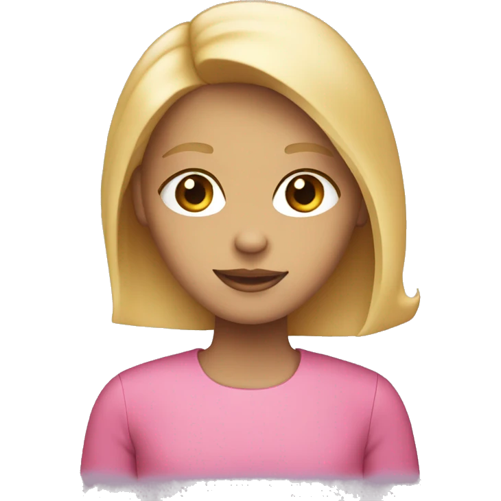 Girl with blond hair and pink MacBook  emoji