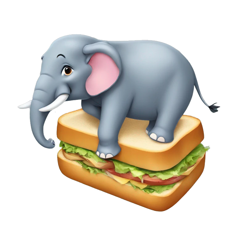 Elephant in the sandwich emoji