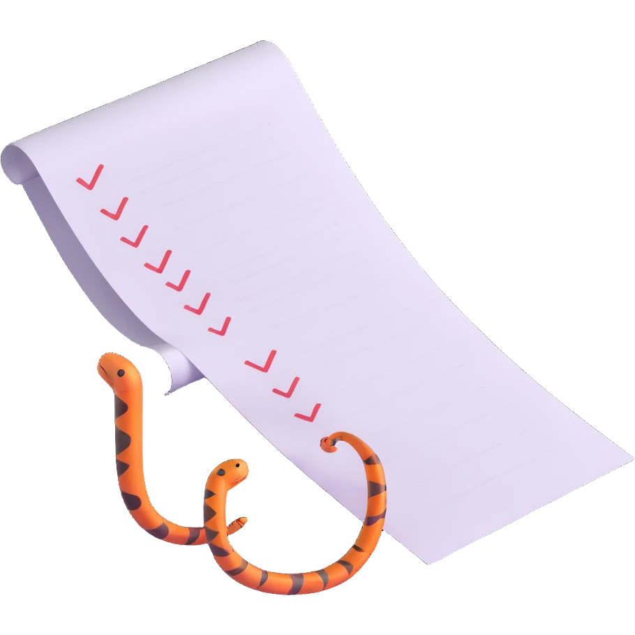 long curling to-do list paper looping up and down like a snake with tiny checkboxes fading into distance emoji