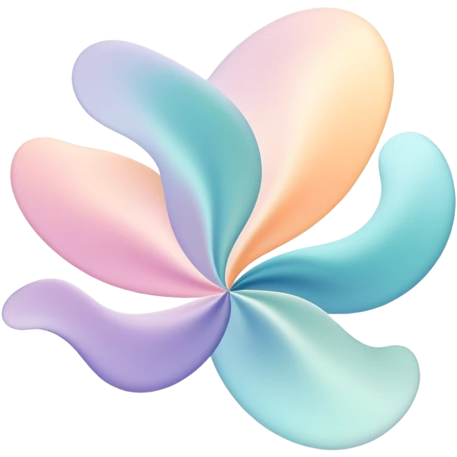 Abstract floating forms shifting in air, ethereal masculine energy, subtle radiance, symbolic of style influence, minimal flowing shapes emoji