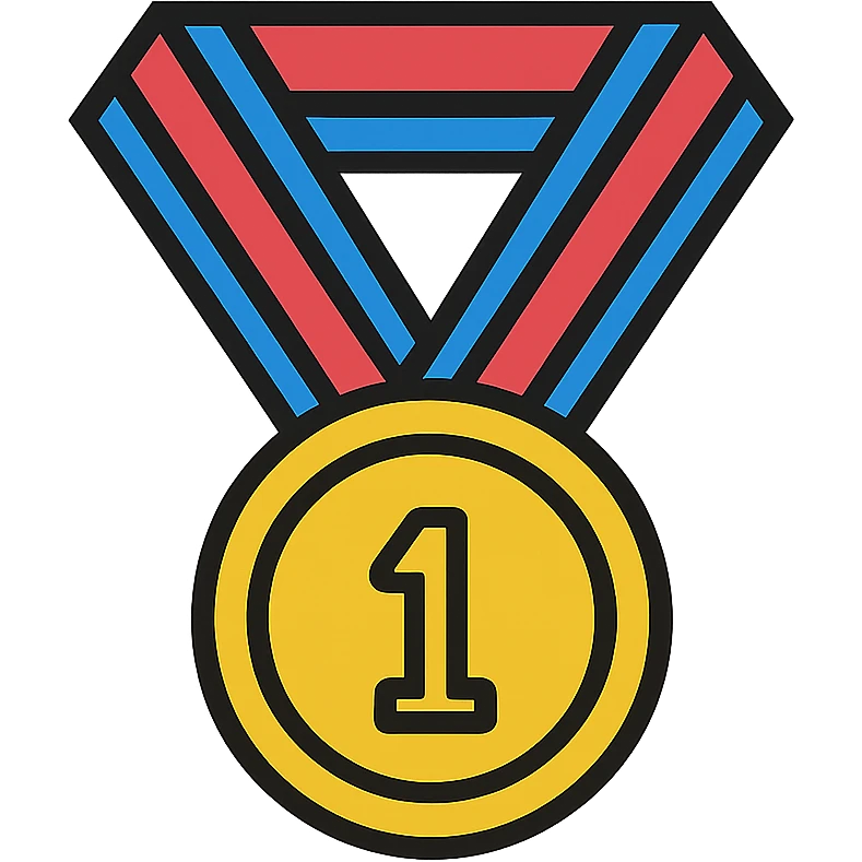 A gold medal with a ribbon emoji