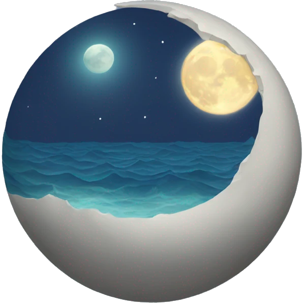 moon with ocean  emoji