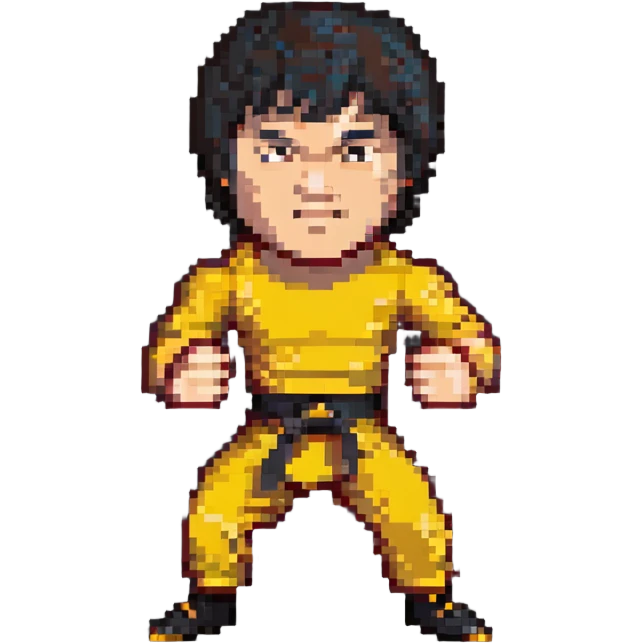 Bruce Lee in a fighting stance emoji