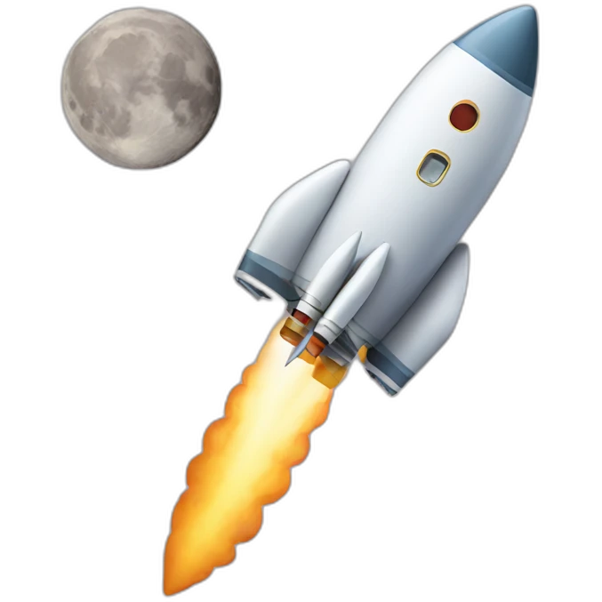 rocket flying to moon emoji