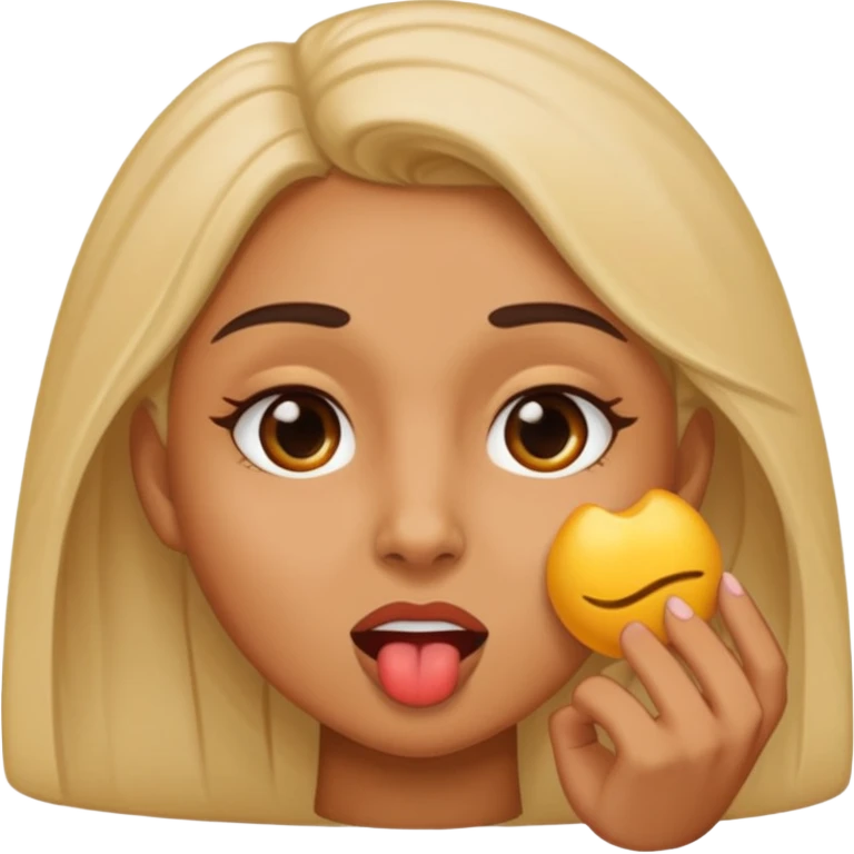 Woman giving oral head emoji