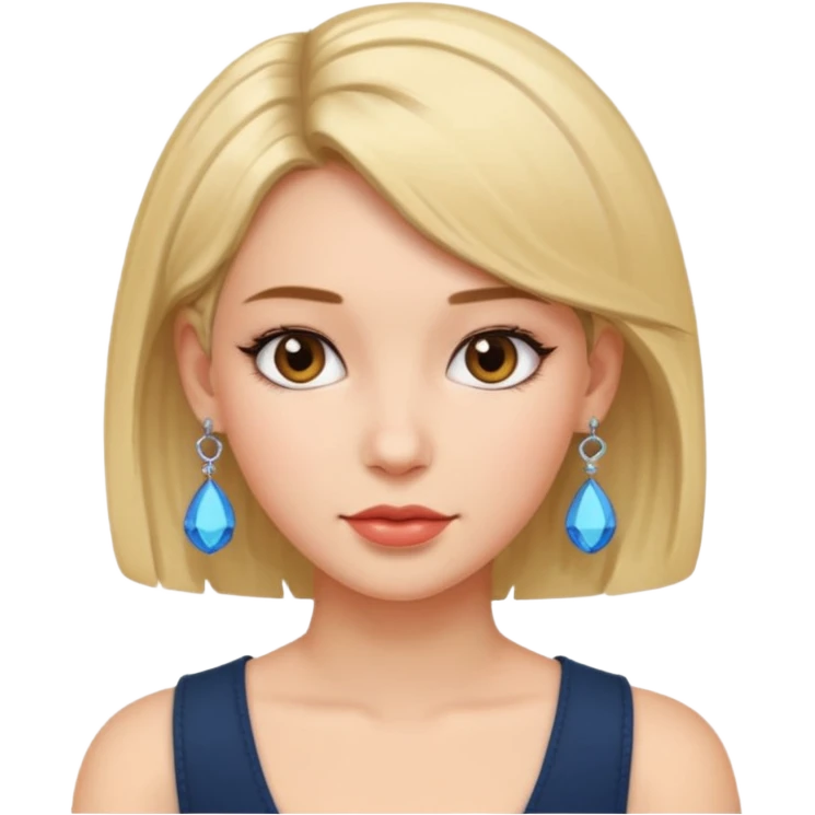 girl with bob hairstyle and earrings emoji