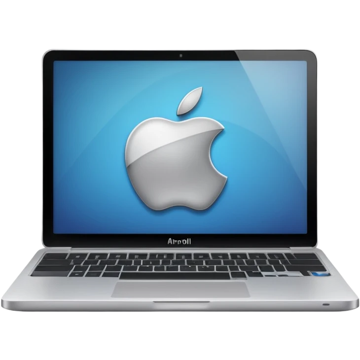 laptop with an apple symbol on the screen emoji
