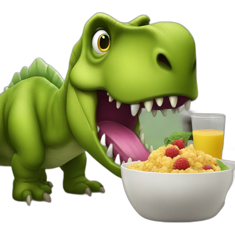 dinosaur barney eating a kid emoji