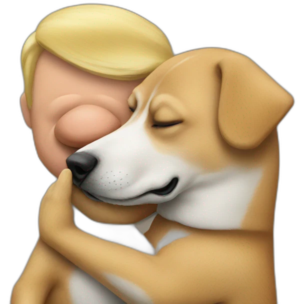 trump kissing a dog emoji