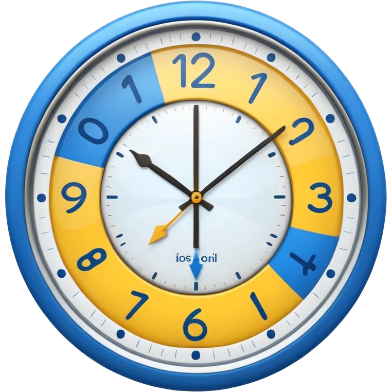 : A round clock face showing a neutral time. Around the clock, two curved arrows forming a circle, symbolizing flexibility and adaptability of working hours. Minimal details, rounded shapes, flat bright colors, consistent with standard emoji design. emoji