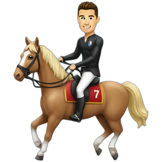 Cristiano ronaldo sur un chevan emoji