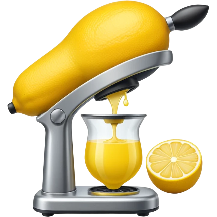 mac os icon fruit mechanical squeezer, lemon yellow bright crisp emoji