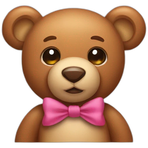 Teddy bear with bow  emoji