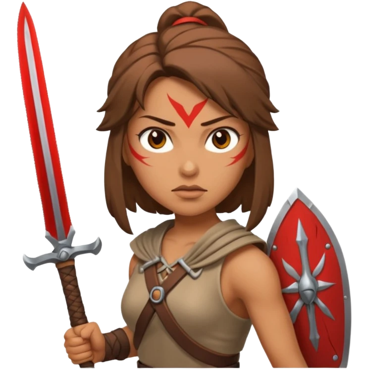 a woman warrior with blade emoji