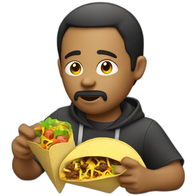 Hacker man eating taco emoji