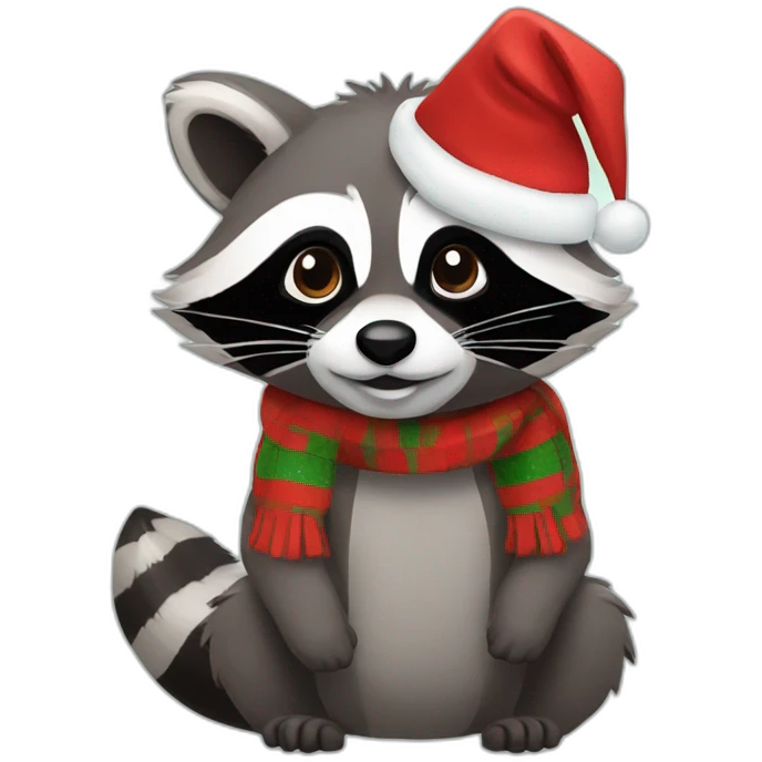 Raccoon Christmas emoji