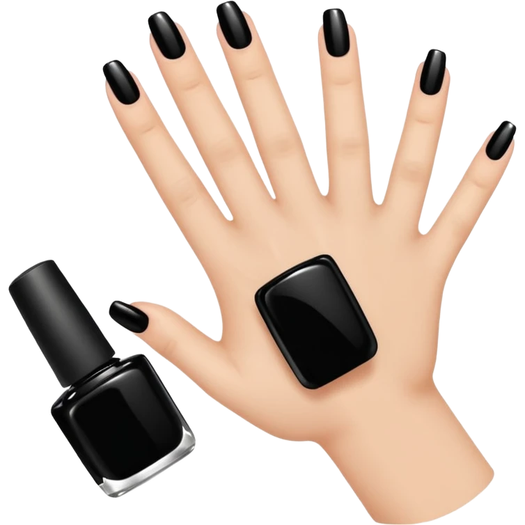 Black nail painting emoji