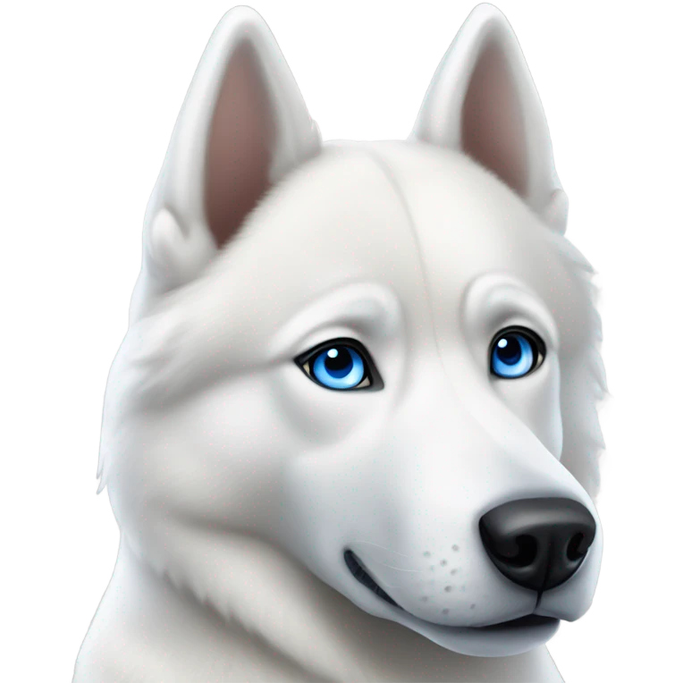 White husky with blue and yellow eyes  emoji