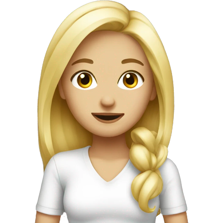 Flirting blonde girl emoji