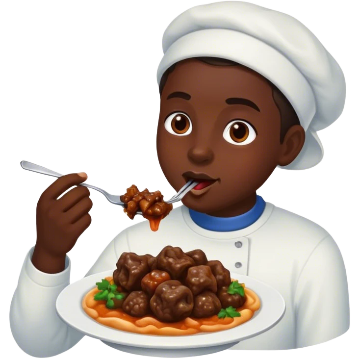 Haitian person eating oxtail emoji