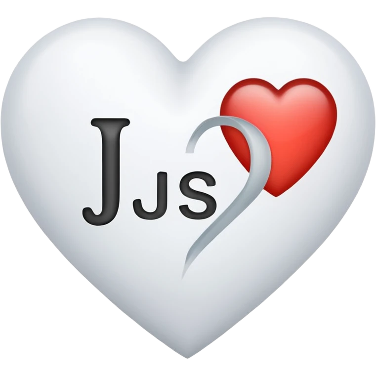 Genera varias opciones de emojis de corazón que tenga blanco y se marque j y s  emoji