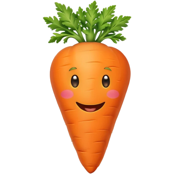 cute carrot with a face emoji