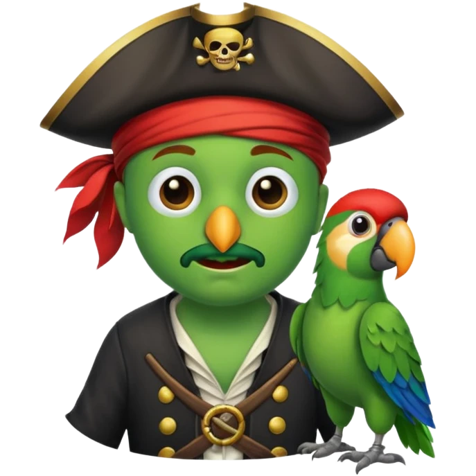pirate and parrot emoji