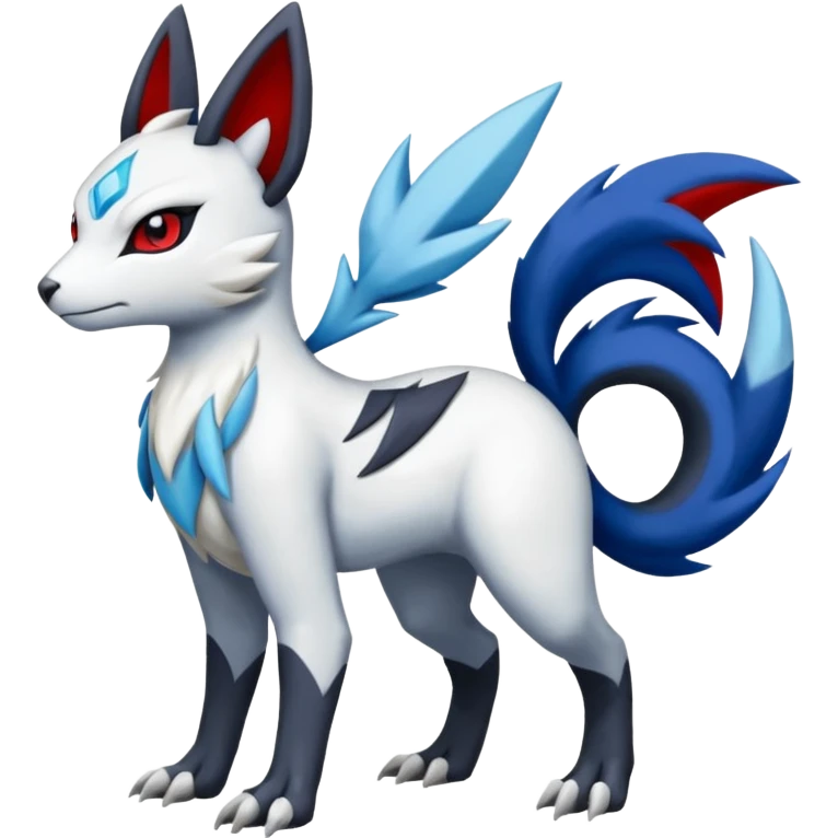 Garurumon-Meloetta-Zangoose-Absol-fusion-hybrid-creature (full body) emoji