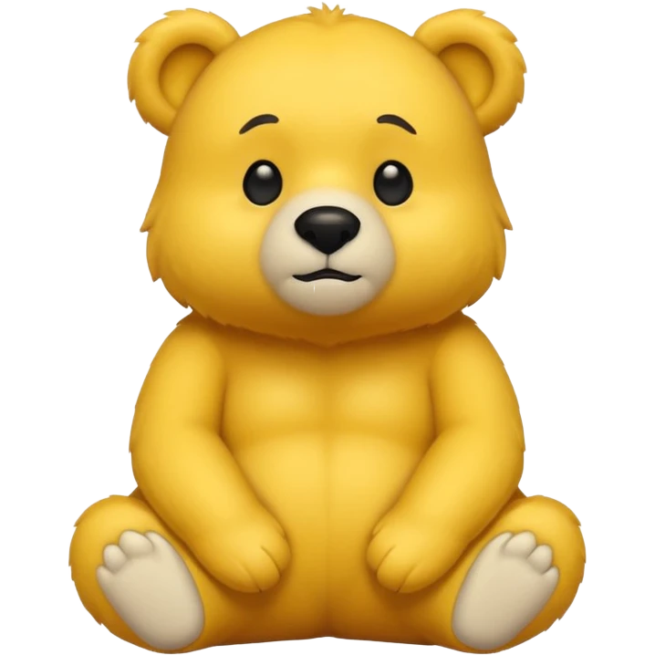 Yellow bear with black eyes sitting emoji