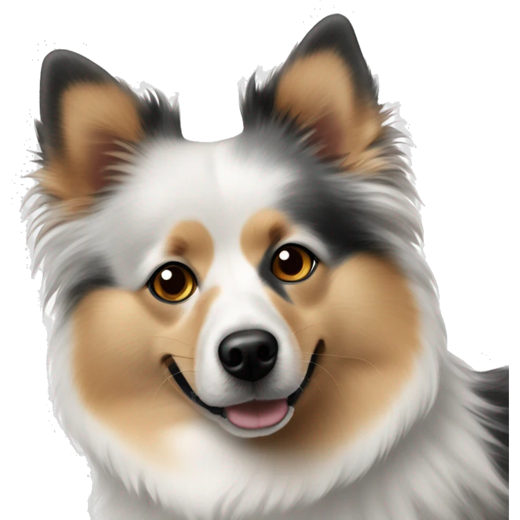 German Spitz merle color with heterochromia emoji