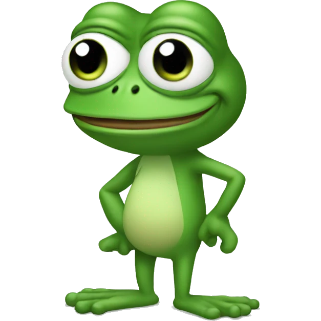 Pepe the frog in full growth points with his finger emoji