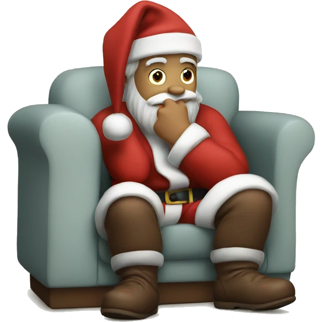 Santa watching tv emoji