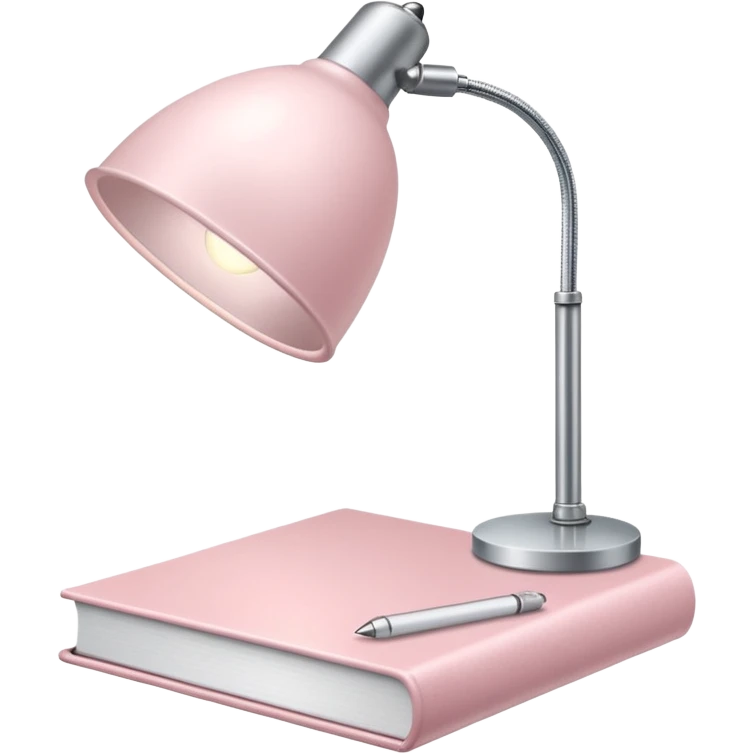 Pale Pink office Light Pale Pink book and Light Pale Pink Desk lamp and computer for Lease emoji