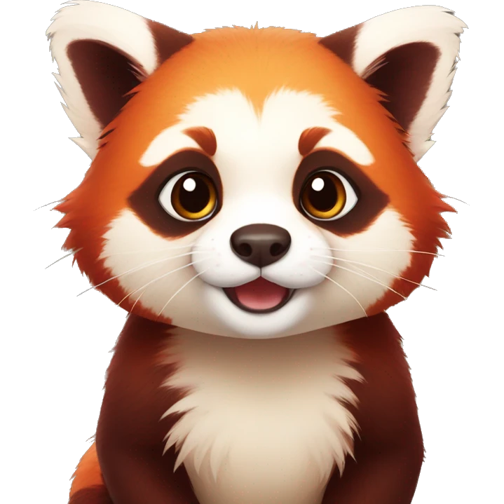 Cute red panda-ferret-hybrid full body emoji