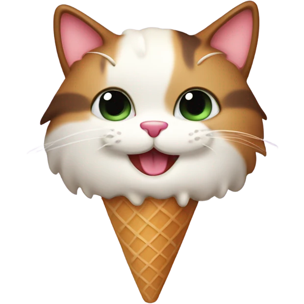 Cutecat eating ice cream emoji