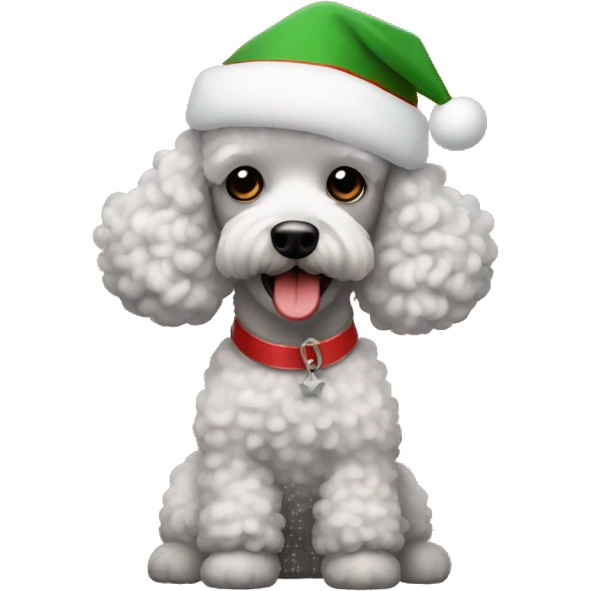 Christmas poodle ￼ emoji