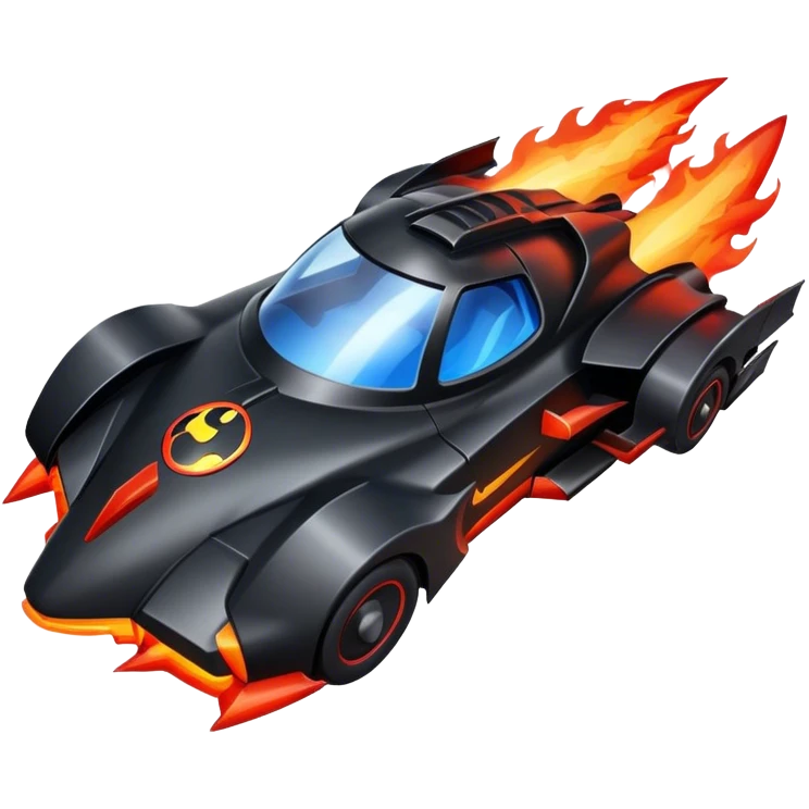ROCKET IN FIRE BATMOBILE emoji