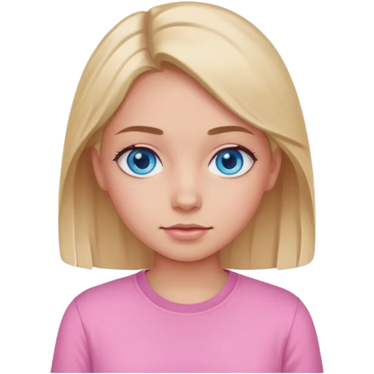 girl in pink shirt below Blue eyes emoji
