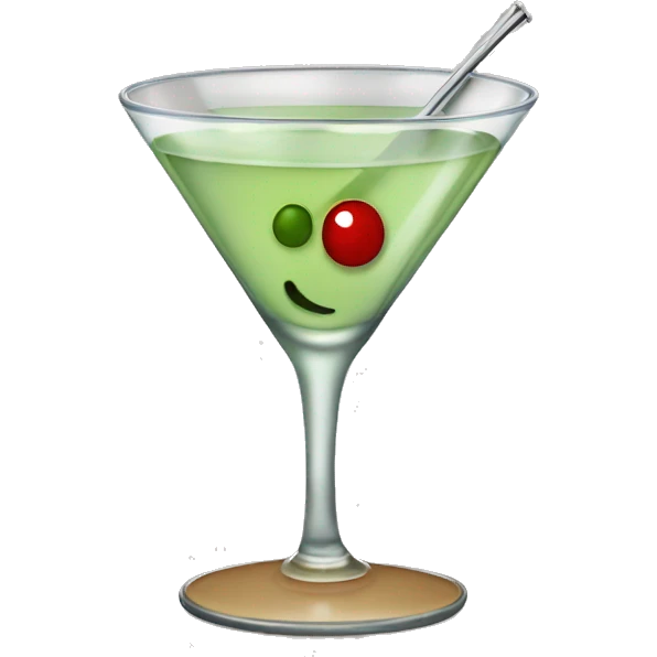 Dirty martini in a bow glass emoji