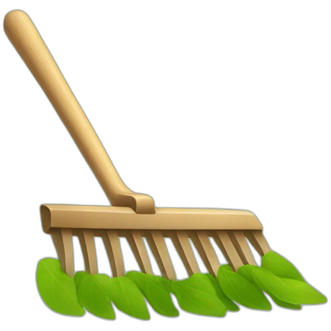 Rake with leaves emoji