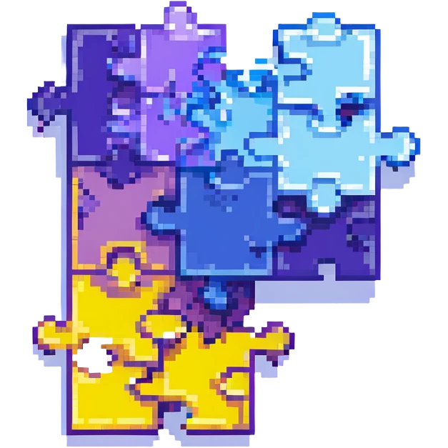 puzzle piece in clear purple blue color emoji