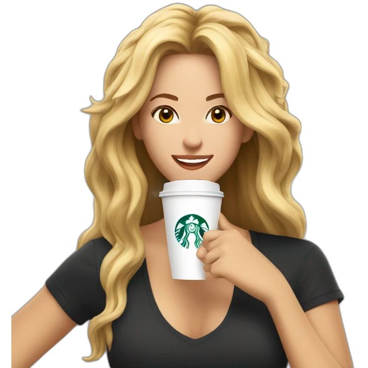 Shakira imitando el logo de starbucks el logo de starbucks emoji
