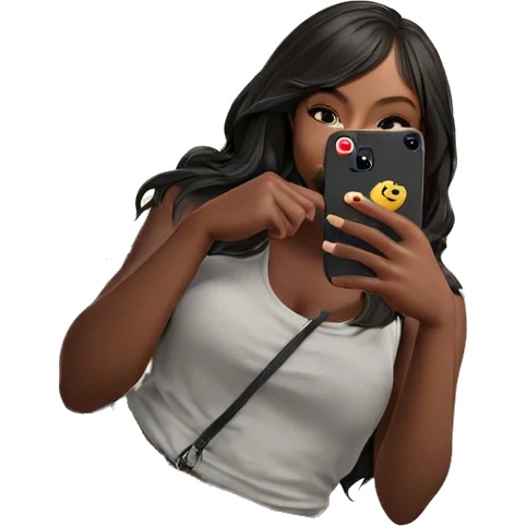 selfie of dark-skinned girl emoji