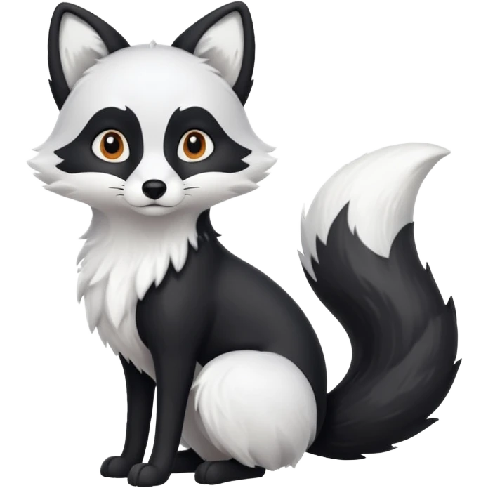 white and black fox emoji