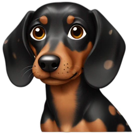 black and brown spotted dachshund emoji